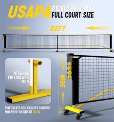Portable Pickleball Net for Driveway - 22FT Official Regulation Size