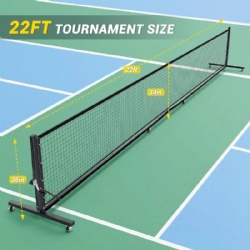 Heavy Duty Pickleball Net Wheels Pro Pickleball Net System 22FT Tournament Grade Pickleball Net